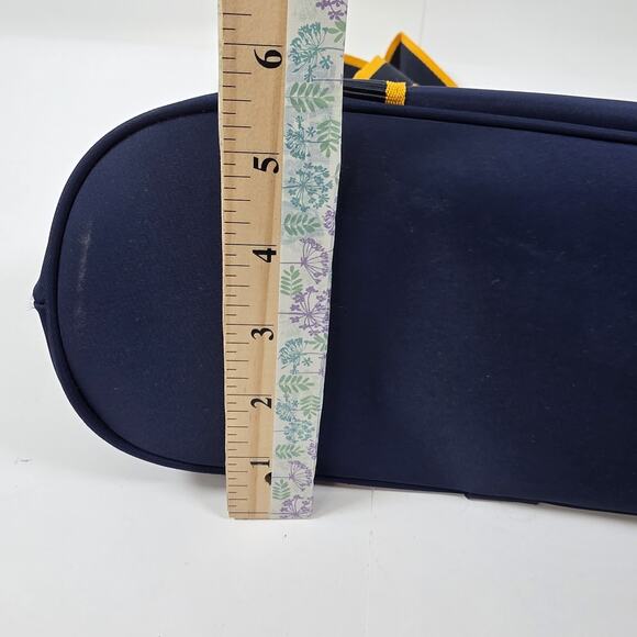 Liz Claiborne Nautical Tote Travel Bag Duffle Anchor Small Nylon Blue Yellow 90s - Picture 14 of 16